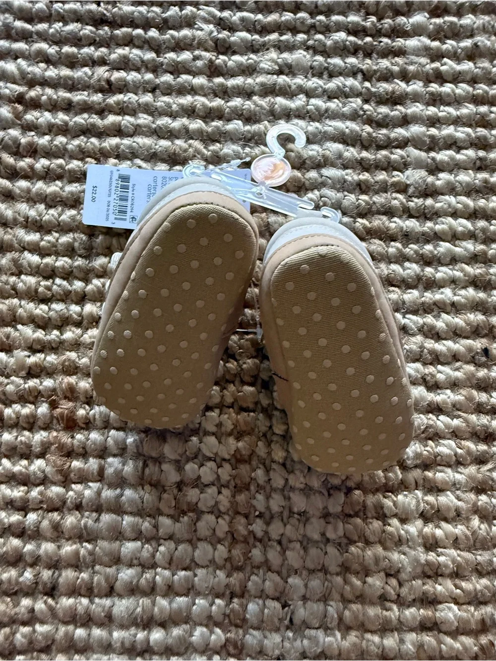 Carter's Baby High-Top Casual Canvas Sneaker Shoes Beige Sz 4 (9-12M) - NWT